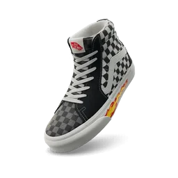 Chaussures Vans Customs Sk8-Hi Multi-Checkerboard/Flame