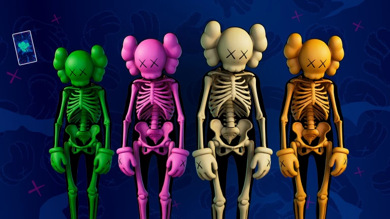 Download KAWS Skeleton Fortnite Wallpaper 4k 1